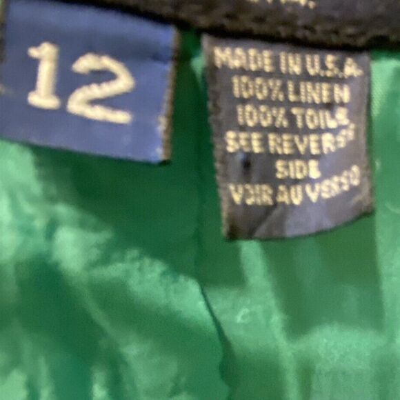 Ralph Lauren Black Label Double Breasted 100% Linen Blazer Lined Turq 12 Vtg 60s - Picture 4 of 8